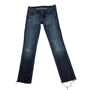 Lucky Brand Jeans Distressed Hem Blue Women's Size 27 Stretch